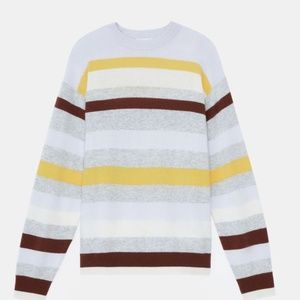 Lafayette 148 NY CASHMERE NAUTICAL STRIPE CREWNECK SWEATER size S